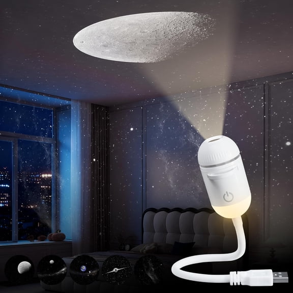 2-in-1 Galaxy Projector Night Light with 5 Projection Films for Bedroom | Adjustable Brightness & Focus, 360 Rotating Design, USB Starry Sky Night Light Projector for Bedroom Car Ceiling Decor