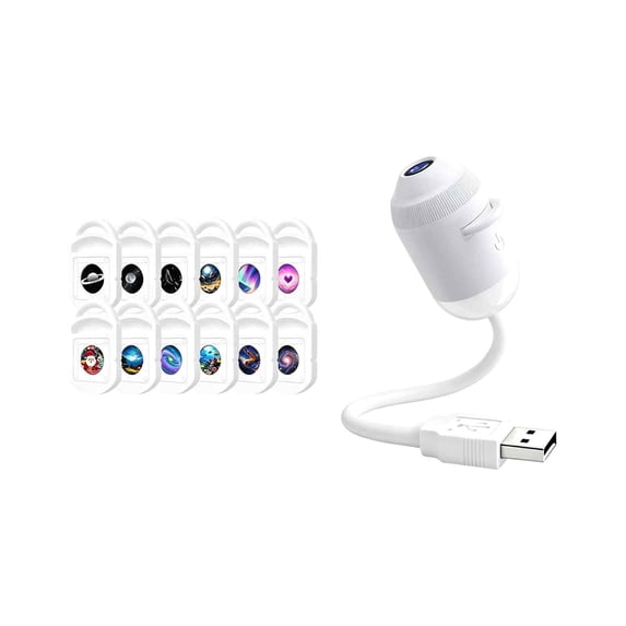 2-in-1 Galaxy Projector Night Light, Icettry Night Light, Galaxy Ceiling Projector, Adjustable Brightness 360° Rotating Design and USB Power for Car and Bedroom Decoration (D-12pcs)