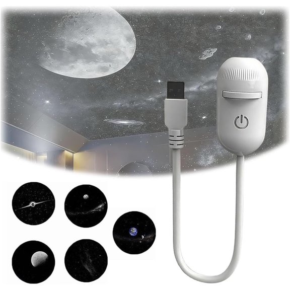 2-in-1 Galaxy Projector Night Light with Multiple Projection Films, 360° Adjustable 2 in 1 USB Night Light Galaxy Projector, HD Portable Night Sky Projectors for Bedroom