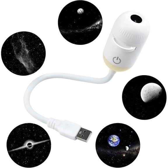 2-in-1 Galaxy Projector Night Light, Portable Sky Projector with 5 Films, USB Mini LED Planetarium Lamp, 360? Rotating Ambient Light for Bedroom, Roof Decor, & Adults