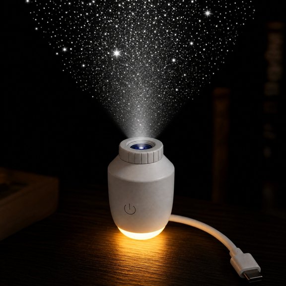 2-in-1 Galaxy Projector Night Light, USB Portable Mini Starry Sky Night Light Projector for Bedroom, LED Ceiling/Wall Projection Lamp with 360 Rotation for Adults Gifts (3 Slides)