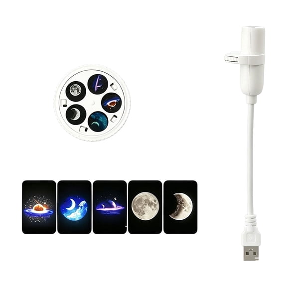 2-in-1 Galaxy Projector Night Light, USB Star Projector with Adjustable Brightness, Mini Galaxy Light Projector for Bedroom Ceiling Wall Room Decor