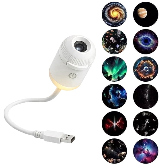 2-in-1 Galaxy Projector Night Light, USB Star projector with Adjustable Brightness for bedroom, Portable Mini LED night light projector for Bedroom Ceiling Wall Room Decor