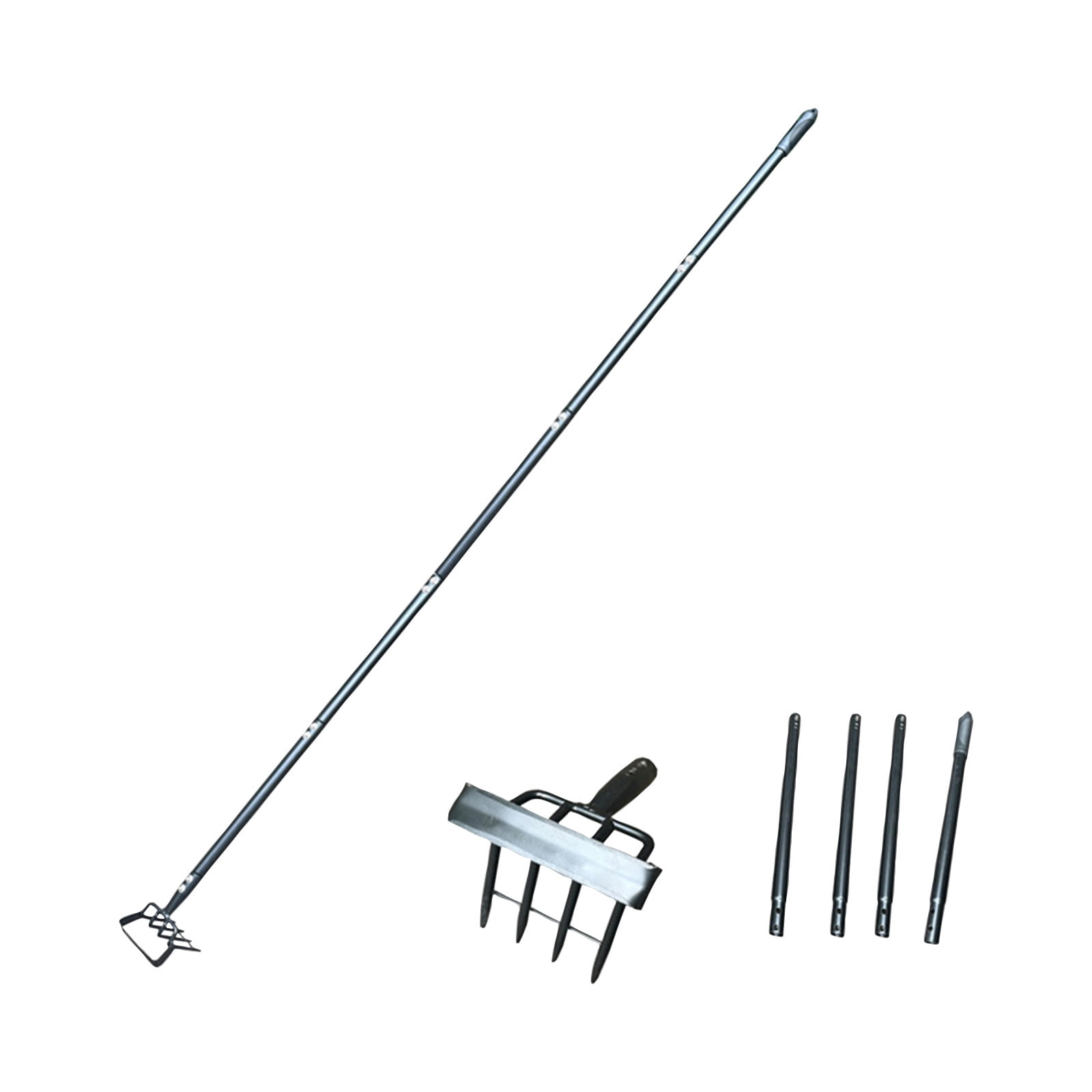 2-in-1 Garden Hoe Tool with Cultivator and Extended Handle, Sharp Push-Pull Hoe with Scraping Rake for Weeding, Heavy Duty Garden Tools for Soil Loosening and Yard Work