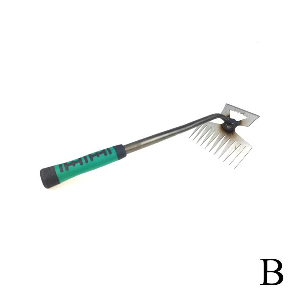 2-in-1 Garden Rake and Weed Puller Shovel Manual Rooting Tool with 5/6 ...