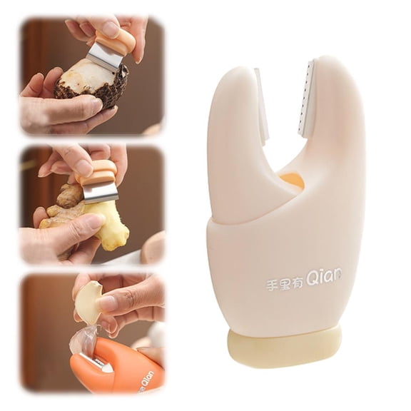 2-in-1 Garlic Peeler & Ginger Scraper Tool - Crab Claw Shape, Magnetic Kitchen Gadget for Easy Cooking Prep