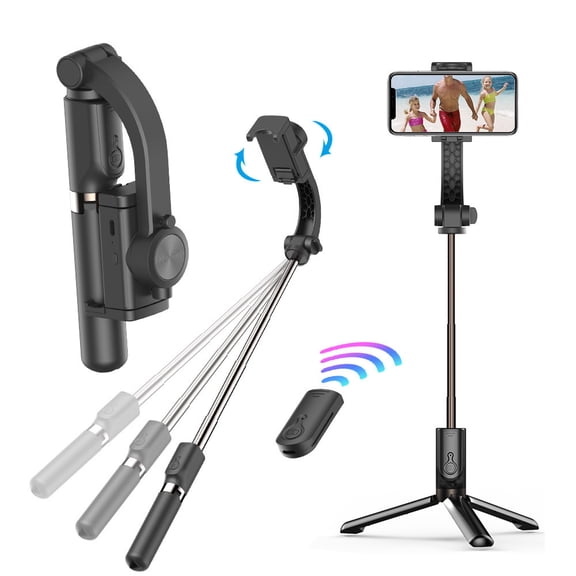 2-in-1 Gimbal Stabilizer & Selfie Stick with Tripod - Bluetooth Phone Stabilizer for Anti-Shake Video Recording, Auto-Tracking & Vlogging