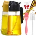 thumbnail image 1 of 2-in-1 Glass Oil Sprayer and Dispenser,Refillable Oil Sprayer for Cooking,Olive Oil Dispenser Bottle for Kitchen,Oil Mister Spray Bottle for Cooking,for Air Fryer,Baking,Grilling (470ml/16Oz, Green), 1 of 5