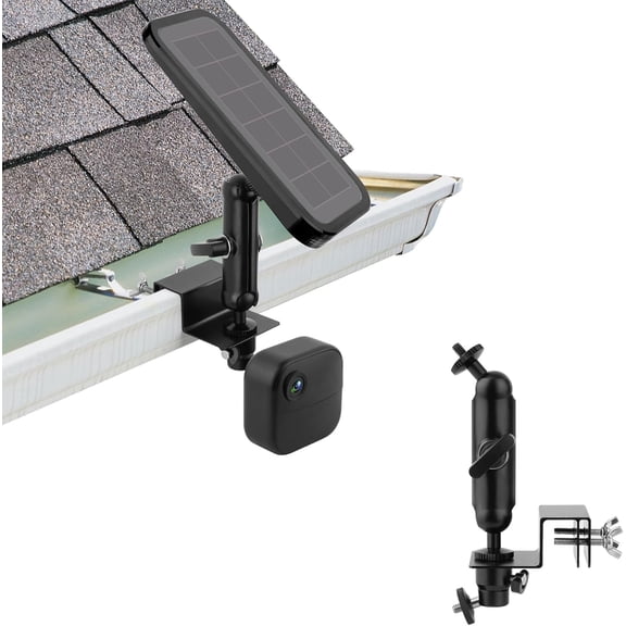 2-in-1 Gutter Mount for Security Camera and Solar Panel,Compatible with Arlo Pro 4/Pro 3/Pro 2/Pro/Arlo Ulra/ (4th Gen)/(3rd Gen) XT3/XT2/XT,Multi-Angle Ajustable Aluminum Alloy Mount