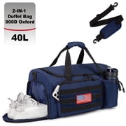 TRIPGEAR Large 40L 2-in-1 Convertible Sports Bag, Multi-functional Travel Duffle with Shoe Compartment for Daily Use