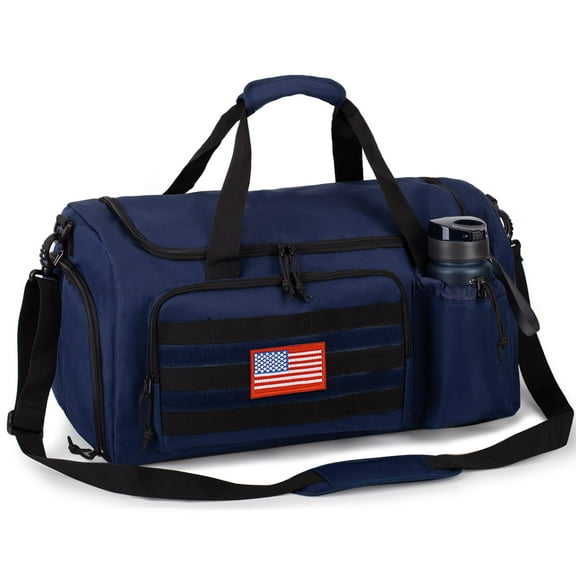 2-in-1 Gym Bag for Men, 60L Large Capacity, Duffle Bag Convertible Travel Bag with Shoes Compartment, Multi-functional Weekender Bags for Daily Travel Workout Business Luggage Box-Blue