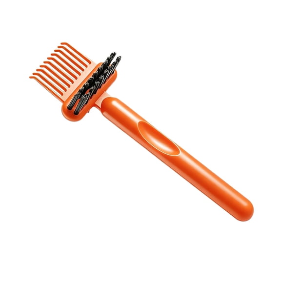 2-in-1 Hair Brush Cleaner Tool, Durable Comb Hair Remover Tool for Removing Hair and Dust, Portable Comb Cleaner Brush, Hairbrush Cleaning Tool for Home Salon Travel Daily Use, 1Pc(Orange,6.7x2")