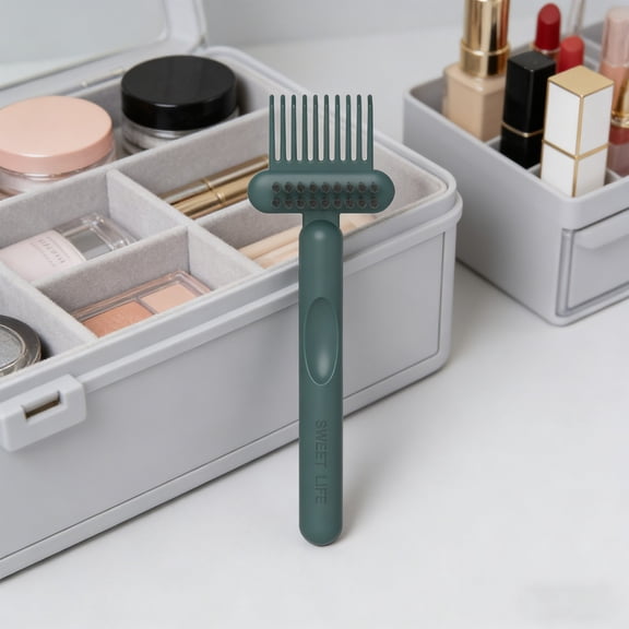 2-in-1 Hair Brush Cleaner Tool - Orange Bristle Pick & Comb Cleaner for Hair Debris Removal, Ergonomic Grip, Fits All Brushes & Combs - Lightweight, Reusable, Easy to Clean