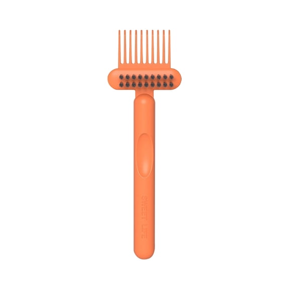 2 in 1 Hair Brush Cleaning Tool, Comb Cleaner with Pick Bristles, Portable Hairbrush Cleaner Rake for Travel, Home and Salon Use (Orange)