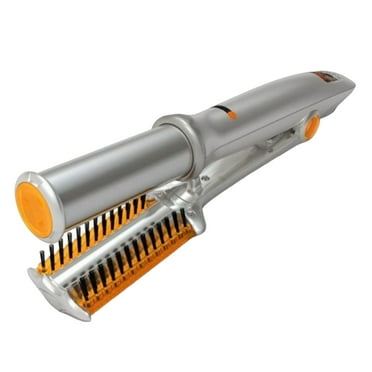 2 in 1 Hair Curler Straighter Rotating Iron for Hair Curling and Straighting, Professional Hot Brush Styler Irons Hairdressing Tool with Adjustable