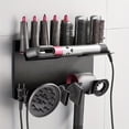 thumbnail image 1 of 2-in-1 Hair Dryer and Styler Holder - Waterproof, Wall Mounted Organizer for Bathroom, Bedroom, Salon - Fits Curler, Diffuser & Accessories, 1 of 8