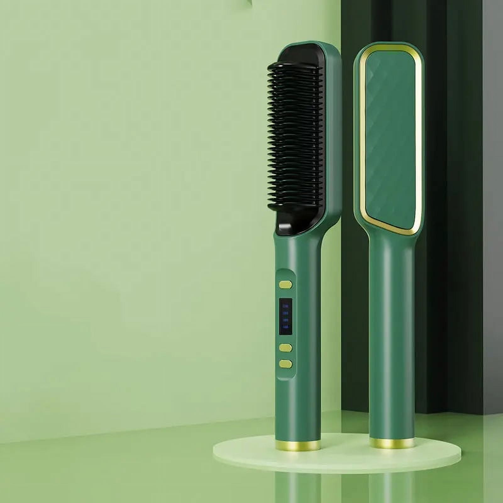 2in1 Hair Straightener Brush and Curler with Negative Ion Technology