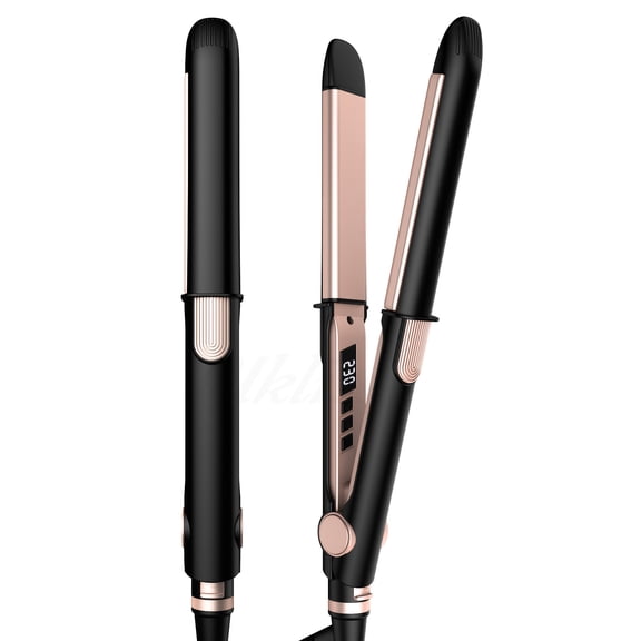 2-in-1 Hair Straightener Comb Brush, Hot Comb with Anti-Scald Design, Fast Heating Ceramic Styling Tool with 5 Temp Settings for Frizz-Free Silky Hair at Home