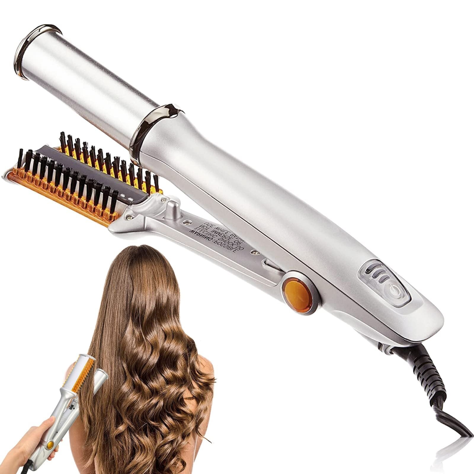 2 in 1 Hair Straightener & Curler - 3 Heat Settings, 60-Second Heat-up, Auto-Off, Dual Voltage, Swivel Cord, Travel-Friendly & Easy to Use