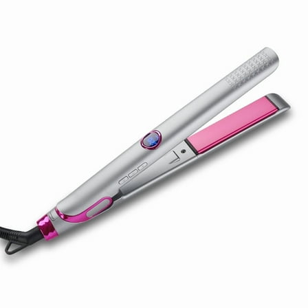 2-in-1 Hair Straightener and Curler, Professional Flat Iron with 2-Inch Wide Ionic Ceramic Plates, Adjustable Temperature and Fast Heat-Up for Thick & Long Hair, Silver/Pink