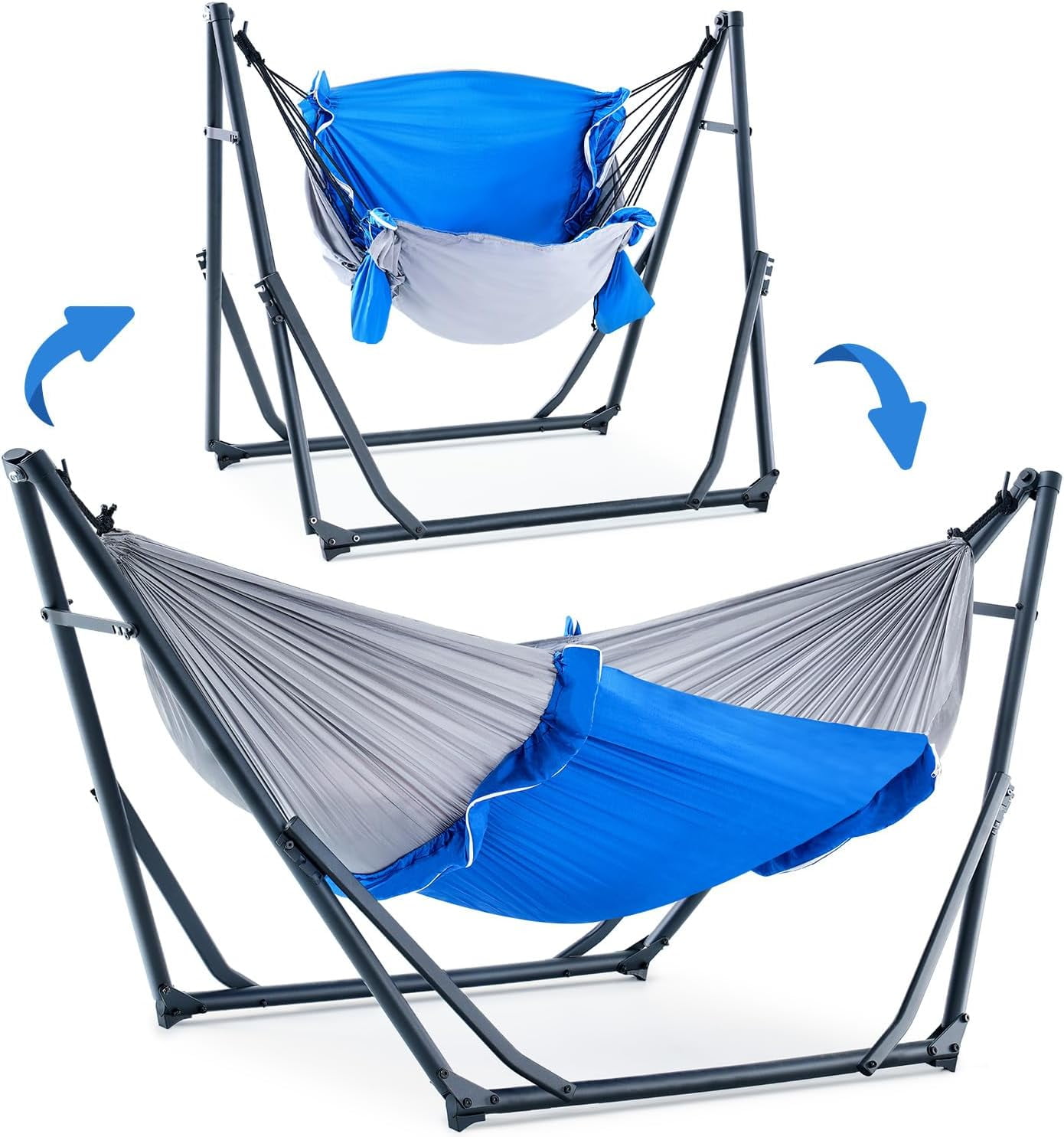 2 in 1 Hammock Chair with Foldable Steel Stand and Carry Bag, 30