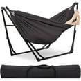 thumbnail image 1 of 2 in 1 Hammock with Stand, Outdoor Hammock Swing Chair with Portable Heavy Duty Stand, Multi-Functional Hammock Stand 480 lbs Weight Capacit-Gray, 1 of 18