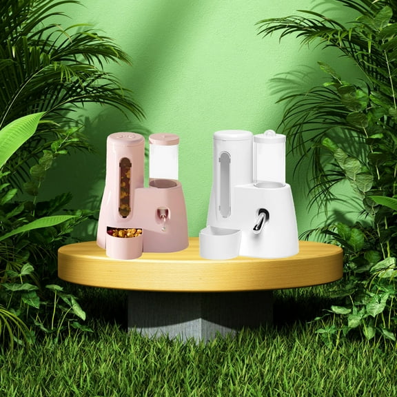 2-in-1 Hamster Water Bottle and Food Dispenser Leakproof Small Animal Cage Accessories for Gerbils Mice Hedgehogs with No Drip Tip (1-Pack)