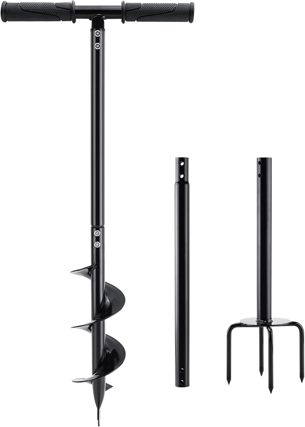 Small Hand Digging Tools 2 in 1 Hand Drill Auger Post Hole Digger, 4