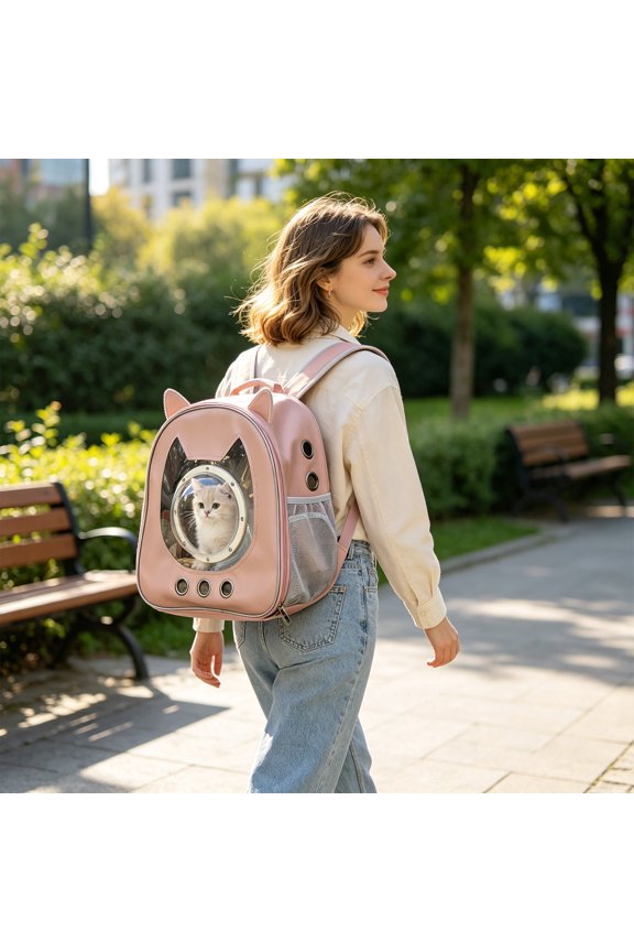 2βinβ1 Handheld & Backpack Pet Carrier β Foldable Cat/Dog Sling Bag with Protruding Space Capsule, Breathable Mesh Travel Carrier for Small Dogs, Cats, Rabbits β Outdoor, Vet, Hiking