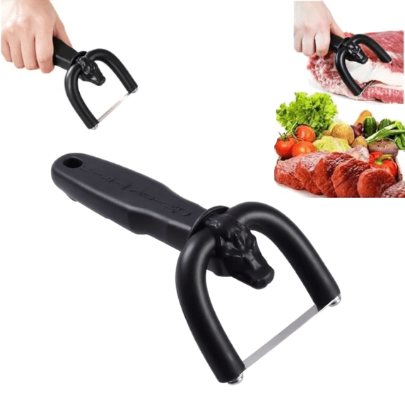 2‑in‑1 Handheld Fat Trimmer, Ergonomic Manual Meat Trimming Tool for Beef Pork Brisket BBQ Prep,1PCS