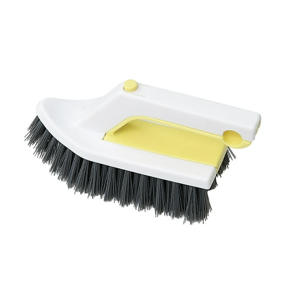 2-in-1 Hard Bristle Crevice Brush - Heavy-Duty Bathroom/Toilet Cleaning Tool for Floors & Wall Corners (61.8" Handle)