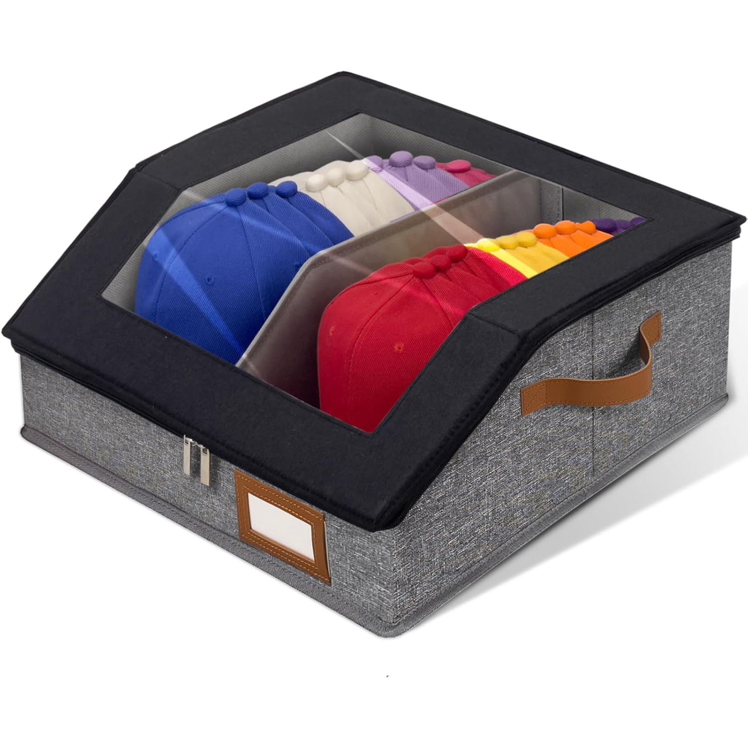 Stackable Hat Storage 2-in-1 Hat Organizer for Baseball Caps Holds 24-30 Caps Hat Storage ...