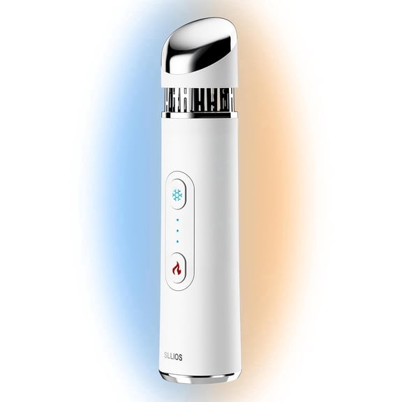 2-in-1 Heat & Cold Eye Massager Wand & Facial Massager - 3 Temperature Settings - White
