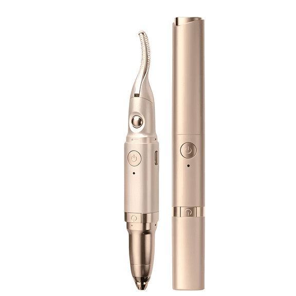 2-in-1 Heated Eyelash Curler & Eyebrow Trimmer,20s Fast Heat,Built-in LED Light,Protective Blade Guard,Type-C USB Charging Cord