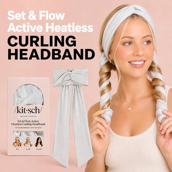 Flow Active Curling Headband – Kitsch Heatless Hair Curler for Soft Waves & Curls