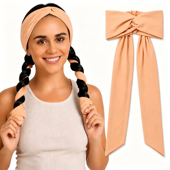 2-in-1 Heatless Curling Headband for Women &No Heat Required Does Not Damage Hair, Stretchy Fabric Headbands for Curly Long Hair, Sleep Gym Workout, Stretchy Fabric Comfortable Experience for Women