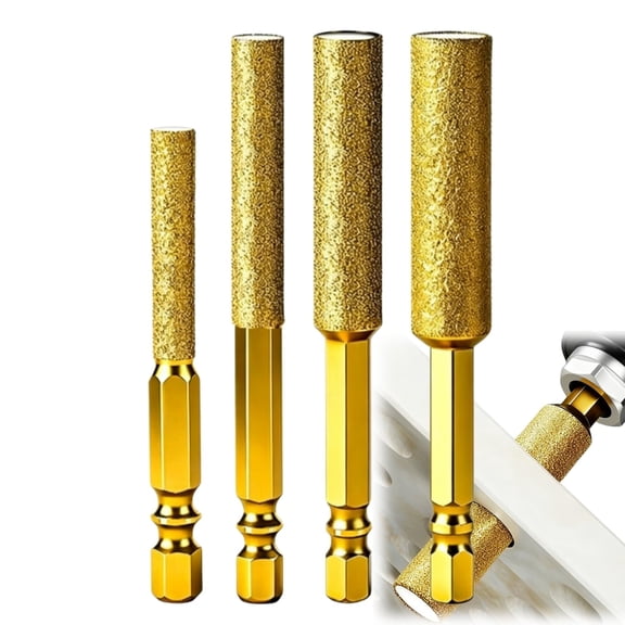 2-in-1 Hex Shank Brazed Dry Drill Hole Saw, Heavy Duty Diamond Drilling Opener for Tile, Glass, Marble, Jade and Agate, Ideal for Electricians, Plumbers and DIY Projects