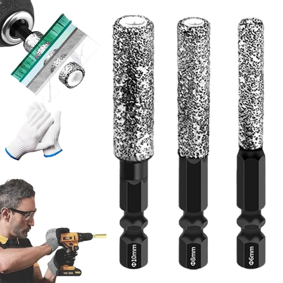 2-in-1 Hexagonal Shank Brazing Dry Drilling Specialized Hole Opener, 2-in-1 Hexagonal Shank Brazing Hole Opener - Drill Through Tough Surfaces, for Electricians, Plumbers (B, 4Pcs/6+8+10mm)