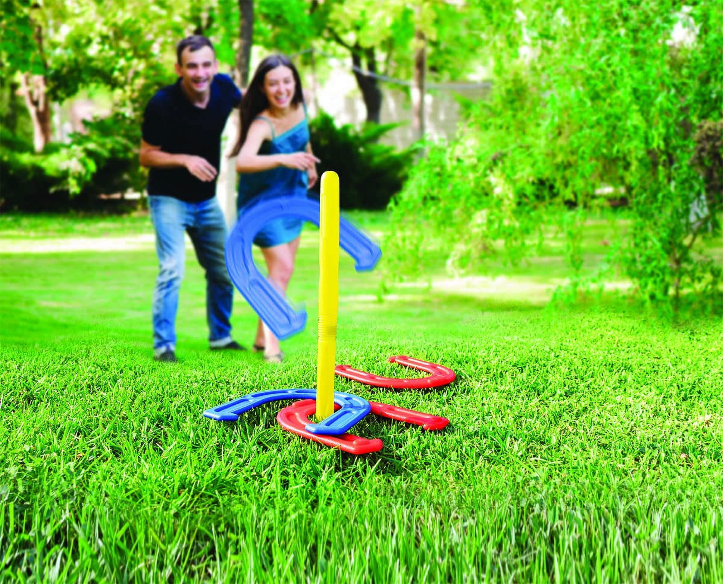 2 in 1 Horseshoe & Ring Toss Game Set Outdoor Game for Family - Horseshoe  Set Best Yard Party Lawn Beach Games Perfect for Adults, Kids 