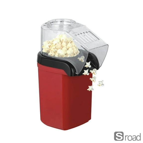 2-in-1 Hot Air Popcorn Maker Machine, Oil-Free Healthy Snack Popper For Kids & Family, 600W, US Plug 110V, With Measuring Cup & Butter Warmer, Red,Red,US