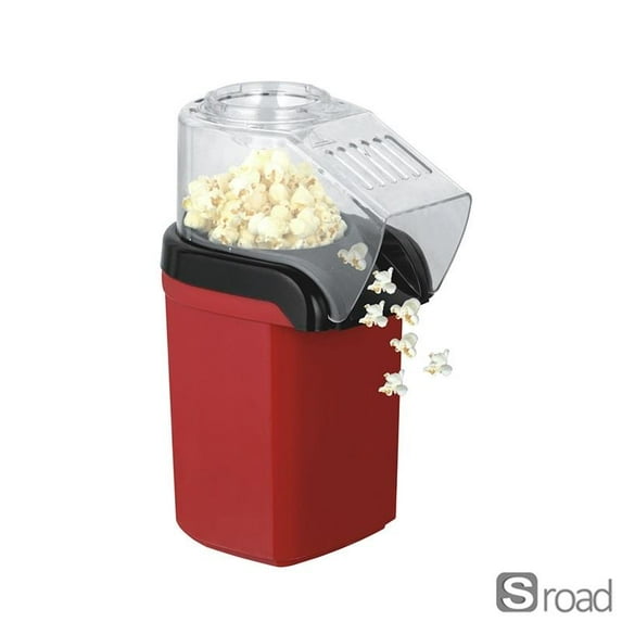 2-in-1 Hot Air Popcorn Maker Machine, Oil-Free Healthy Snack Popper For Kids & Family, 600W, US Plug 110V, With Measuring Cup & Butter Warmer, Red,Red,US