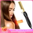 thumbnail image 1 of 2 in 1 Hot Comb Hair Straightener Flat Irons Straightening Brush Heating Comb Hair Straight Styler Hair Curler peigne chauffant, 1 of 6