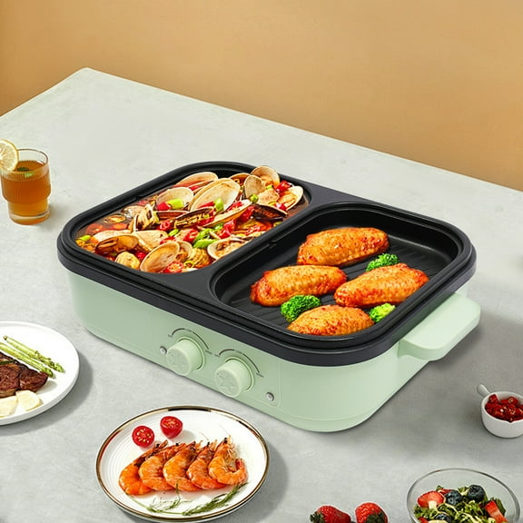 2-in-1 Hot Pot and GrillElectric Hot Pot with Grill Area, Multi-purpose Hot Pot Dual Heating Function for Effortless Dining Experiences
