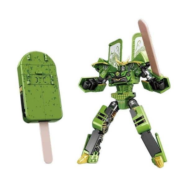 2-in-1 Ice Cream Deformation Robot for Image Jar Mecha Creative Warrior Mod
