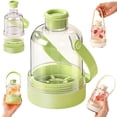 thumbnail image 1 of 2-in-1 Ice Cube Bottle with Ice Tray, Multifunctional Transparent Water Bottle Ice Maker, Portable Touch-Free Press-to-Release Iced Coffee Cup with Handle, Leakproof for Travel Home Office, 1 of 7