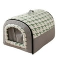 thumbnail image 1 of 2-in-1 Indoor Dog House, Portable Foldable Pet Tent & Cave Bed with Removable Cover for Small Medium Dogs, Warm Fleece Mat Included, 1 of 6