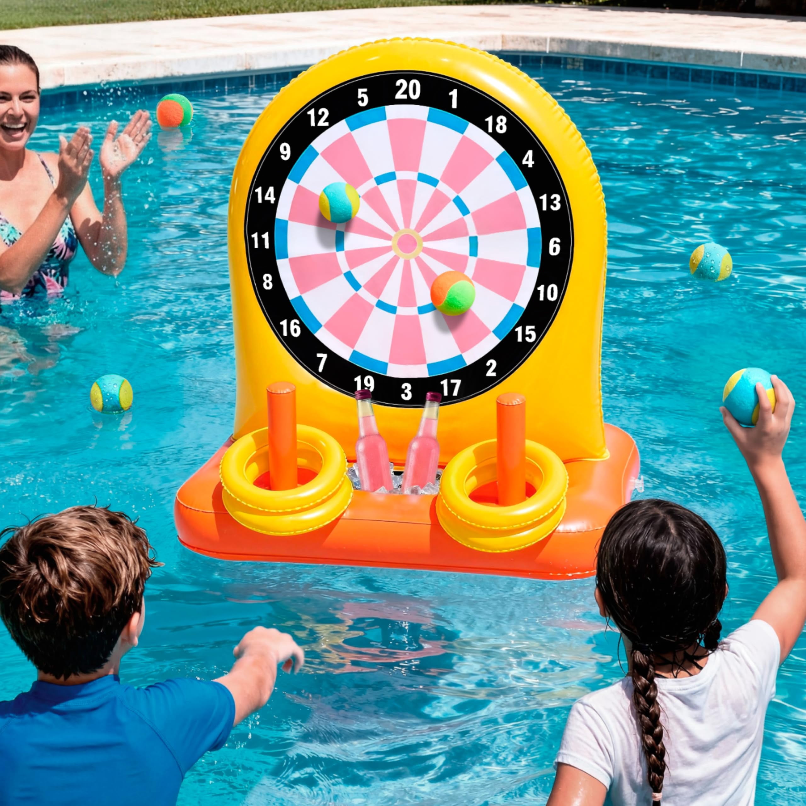 2-in-1 Inflatable Dart Board and Ring Toss Game Set