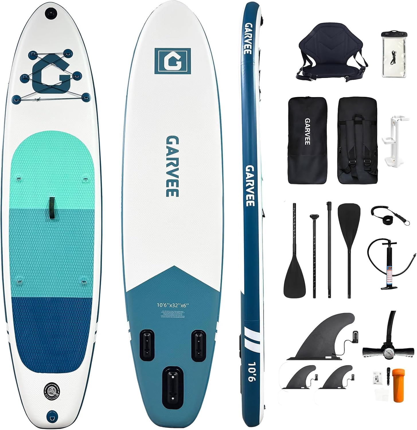 2-in-1 Inflatable Stand Up Paddle Board with Premium SUP Paddleboard Accessories, Wide Stable Design,Non-Slip Comfort Deck for Adults & Youth of All Skill Levels Water Sports & Fishing, Blue