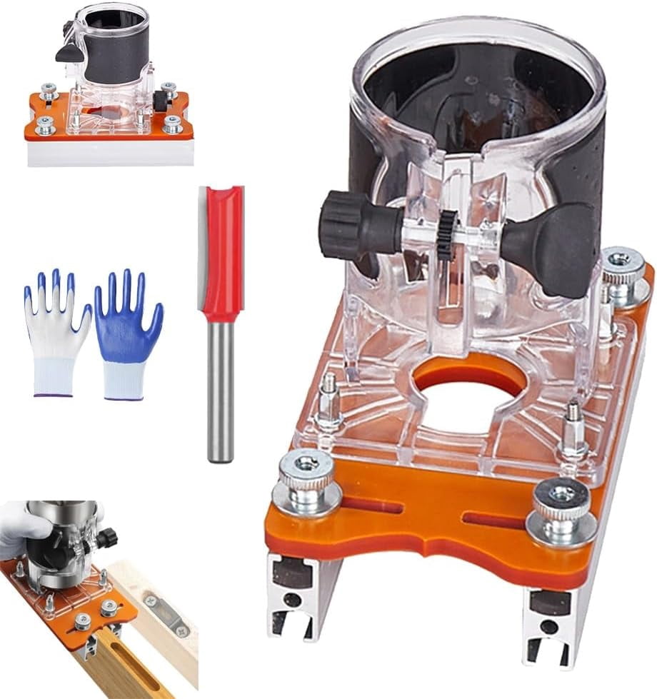 Fastening A Wood Router 2-in-1 Invisible Fastening Nut Slotting Base, Wood Router Base Plate ...