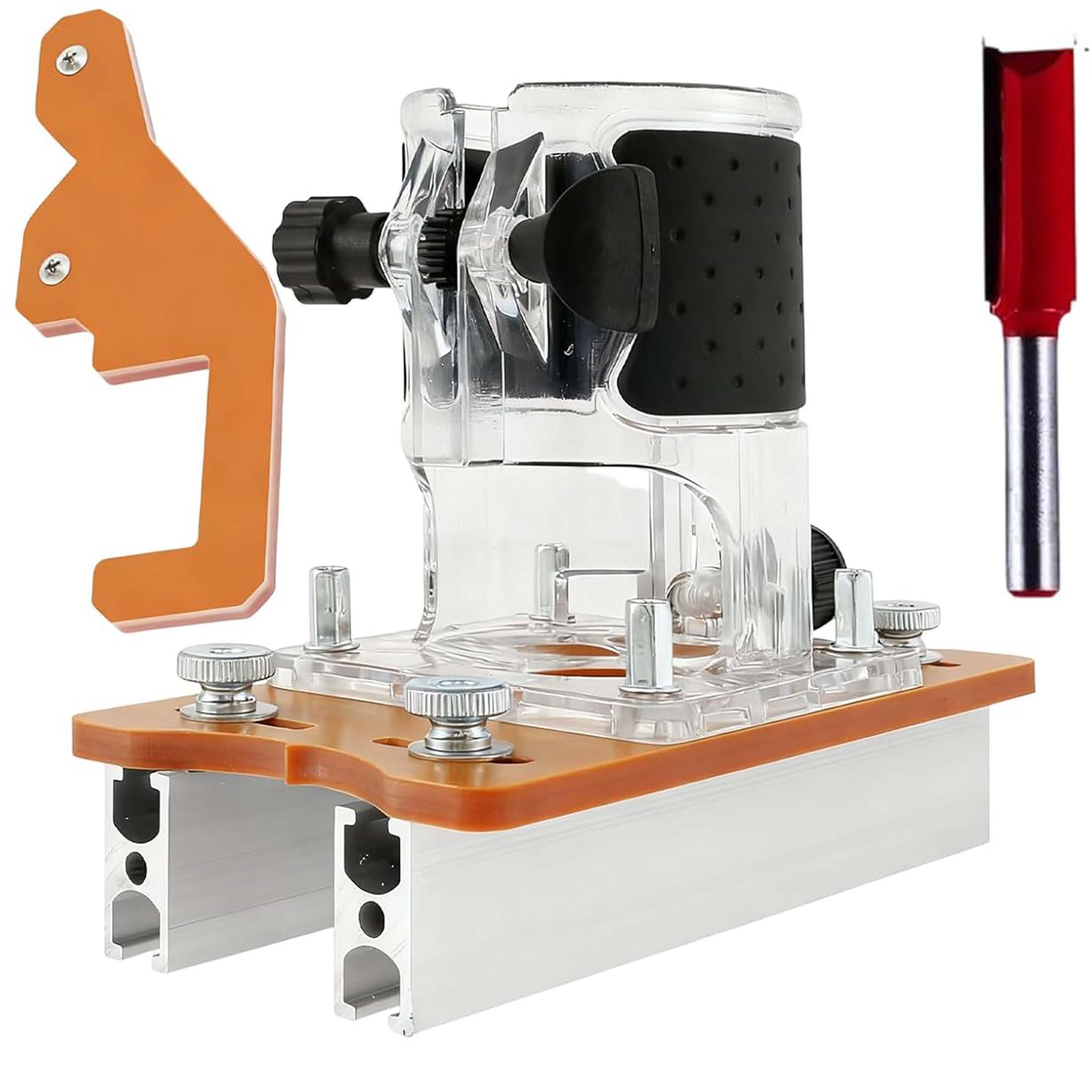 2-in-1 Invisible Fastening Nut Slotting Base – Wood Router Base Plate, Adjustable Slot Guide For Precision Routing